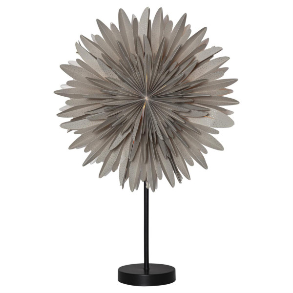 B-Ware Papierstern WINTER - stehend - D: 43cm - H: 60cm - inkl. E14 Fassung u. Kabel - beige