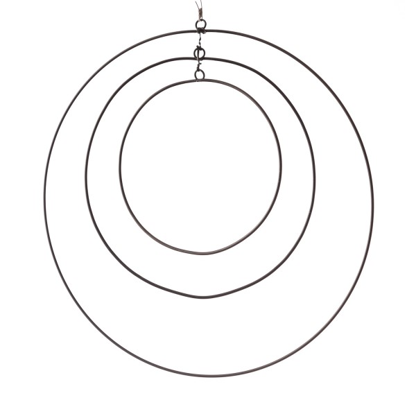 Dekoring - Metallringe mit Aufhängeösen - D: 30/20/15cm - schwarz - 3er Set