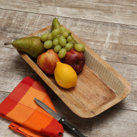 Vorschau: Dekoschale - rechteckig - Mangoholz - L: 40cm - H: 7,5cm - natur, weiß Vorschau: Dekoschale - rechteckig - Mangoholz - L: 40cm - H: 7,5cm - natur, weiß