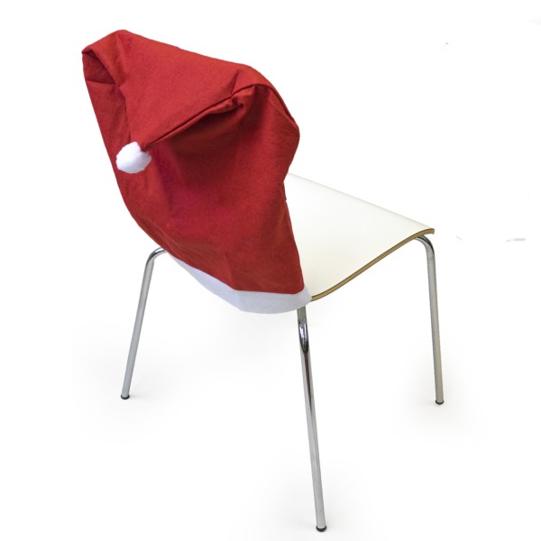 Stuhlhusse SANTA - Stuhlbezug als Weihnachtsmütze - Filz - L: 50cm - H: 60,8cm - rot - 10er Set