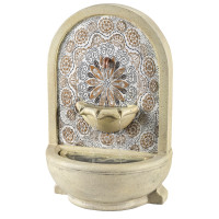 Brunnen - Wand u. Standbrunnen - rund - GRC Beton - H: 54cm - Außentrafo - natur Brunnen - Wand u. Standbrunnen - rund - GRC Beton - H: 54cm - Außentrafo - natur