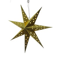 Vorschau: LED Papierstern mit Stoffbezug - Samtstern - 7-zackig - 10LED - D: 40cm - Batterie - Timer - grün Vorschau: LED Papierstern mit Stoffbezug - Samtstern - 7-zackig - 10LED - D: 40cm - Batterie - Timer - grün