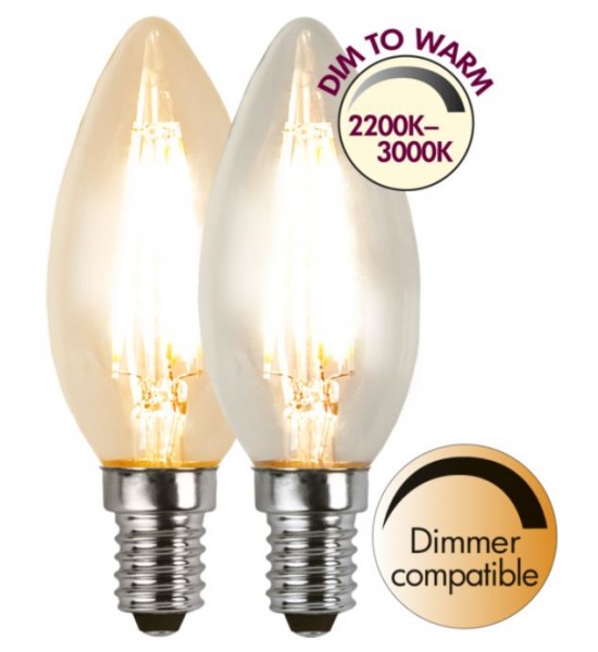 LED Kerzenlampe FILA C35 - E14 - 4W - dimm-to-warm 3-2200K - 320lm - dimmbar