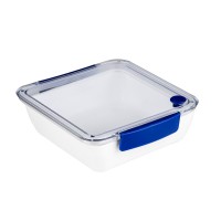 Vorschau: Lunchbox mit Gabel - 2 Fächer - 18,5 x 18,5 x 5cm - 1000ml - blau Vorschau: Lunchbox mit Gabel - 2 Fächer - 18,5 x 18,5 x 5cm - 1000ml - blau