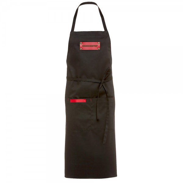 FEUERMEISTER BBQ Textil-Schürze schwarz mit 2 Taschen und Logo