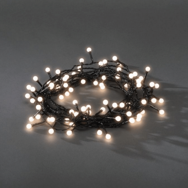 LED-Kugellichterkette - Ball Line Outdoor - 12,72m - 160x Warmweiß - Schwarzes Kabel