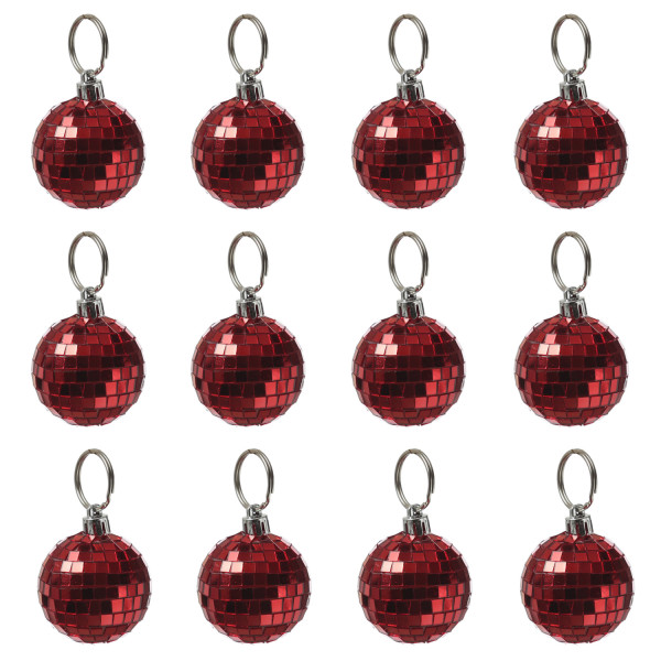 Spiegelkugel 5cm - Discokugel - Echtglas - 5x5mm Spiegel - DEKO Serie - rot - 12er Set