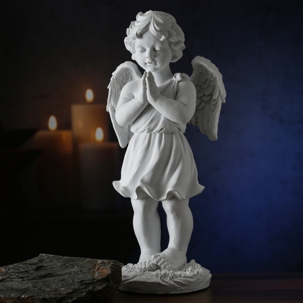 Engel stehend und betend - weiss - 50 x 24 x 17cm