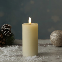 Vorschau: LED Kerze LINA - Rustik-Optik - Echtwachs - 3D Flamme - H: 12,5cm - D: 5cm - Timer - creme Vorschau: LED Kerze LINA - Rustik-Optik - Echtwachs - 3D Flamme - H: 12,5cm - D: 5cm - Timer - creme