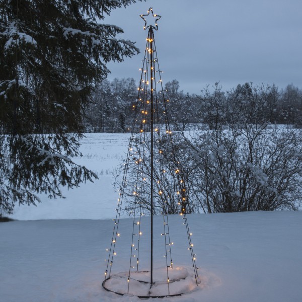 B-Ware LED Lichterbaum mit Sternspitze - 170 warmweiße LED - 17 funkelnde LED - H.: 210cm - für Auße