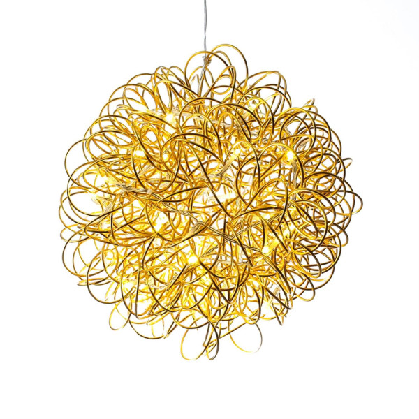 B-Ware LED 3D Design Drahtkugel SPHERE - 100 warmweiße LED - D: 40cm - für Innen und Außen - gold
