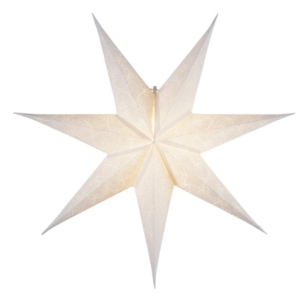 Papierstern Decorus - hängend - 7-zackig - D: 63cm - weiß