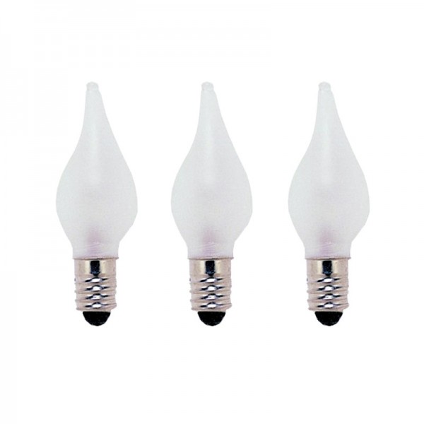 Ersatz-Leuchtmittel für Kerzenlichter - E10 - 55V - 3W - Warmweiß - 3 Stück