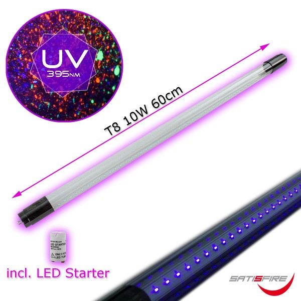 UV Schwarzlichtröhre 60cm - Röhrenfassungen mit konventionellem Vorschaltgerät - T8 - 230V - 10W