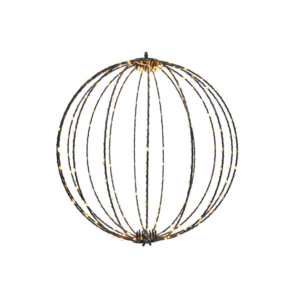B-Ware LED Drahtkugel - 3D Leuchtkugel - D: 28cm - 192 bernstein LED - faltbar - 8 Modi/Timer - Inne