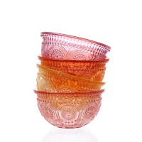 Vorschau: Glasschale Vintage mit Blumenmuster - Dessert/Snack Schüssel - D: 12,7cm - 210ml - Boho Stil - gelb Vorschau: Glasschale Vintage mit Blumenmuster - Dessert/Snack Schüssel - D: 12,7cm - 210ml - Boho Stil - gelb