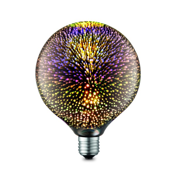 LED Dekoleuchtmittel GLOBE FX multicolor - G125, E27, 4W, 20lm, 2200K