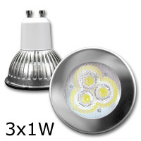 Vorschau: LED Spot MR16 GU10, kaltweiß, 5100K, 60° NICHIA-LEDs - 3W Vorschau: LED Spot MR16 GU10, kaltweiß, 5100K, 60° NICHIA-LEDs - 3W