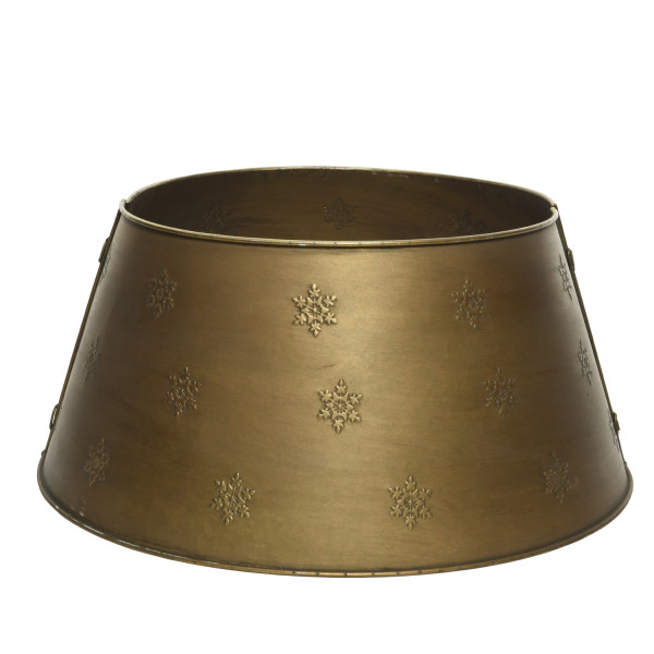 B-Ware Weihnachtsbaumrock - Abdeckung für Baumständer - Metall - D: 70cm - 2-teilig - gold