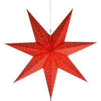 Vorschau: Papierstern Dot - hängend - 7-zackig - D: 54cm - inkl. E14 Fassung u. Kabel - rot Vorschau: Papierstern Dot - hängend - 7-zackig - D: 54cm - inkl. E14 Fassung u. Kabel - rot
