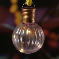 LED Solar Glühbirne GLOW - Kugelleuchte - 4 warmweiße LED Drahtlichterkette - H: 11cm, D: 8cm - rosa LED Solar Glühbirne GLOW - Kugelleuchte - 4 warmweiße LED Drahtlichterkette - H: 11cm, D: 8cm - rosa