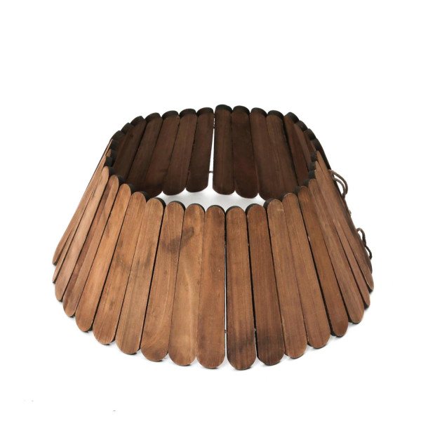 B-Ware Weihnachtsbaumrock aus Holz - Abdeckung für Baumständer - D: 57cm - faltbar - braun
