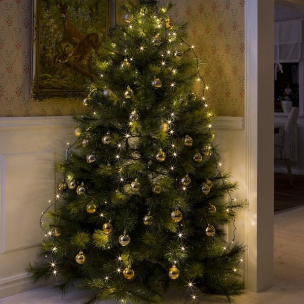 LED Baummantel Lichterkette - 5 Stränge jeweils 30 ultra warmweißen LED - L: 1,8m - für Innen