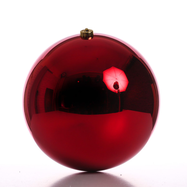 Christbaumkugel - XL Weihnachtskugel - bruchfest - D: 25cm - glänzend - rot