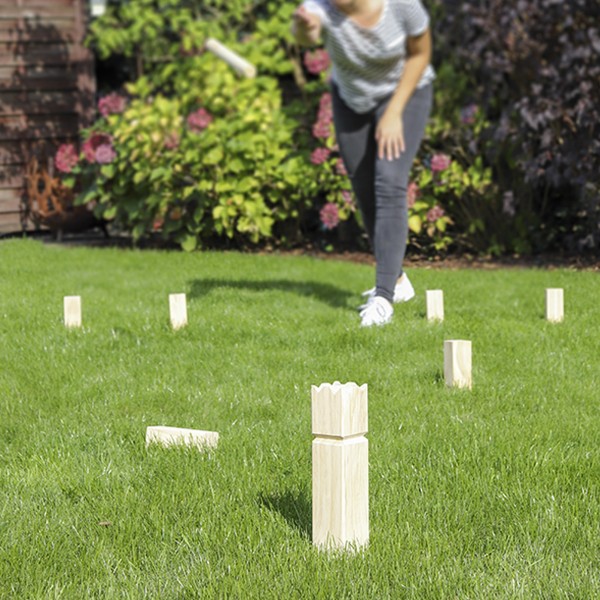 Holzspiel KUBB "Wikinger" - Geschicklichkeitsspiel für 2-4 Spieler