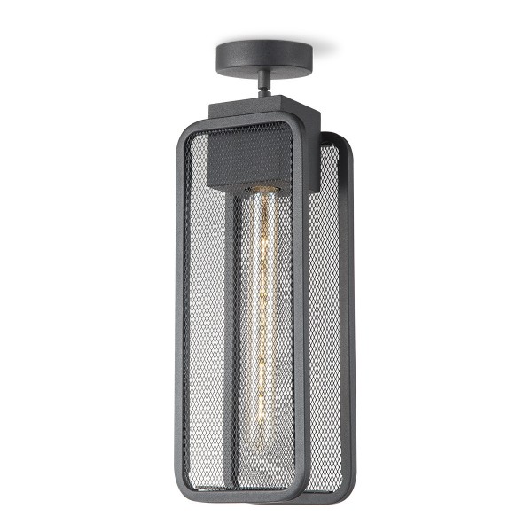 Moderne Deckenlampe WEAVE schwarz - für Filament LED Leuchtmittel - 47,5cm x 11cm - E27