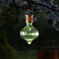 LED Solar Glühbirne GLOW - Kugelleuchte - warmweiße LED Drahtlichterkette - H: 11,7cm D:7,5cm - grün LED Solar Glühbirne GLOW - Kugelleuchte - warmweiße LED Drahtlichterkette - H: 11,7cm D:7,5cm - grün