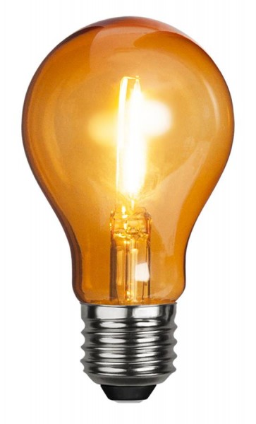 LED Leuchtmittel DEKOPARTY orange - klar - A60 - E27 - 1W - 45lm
