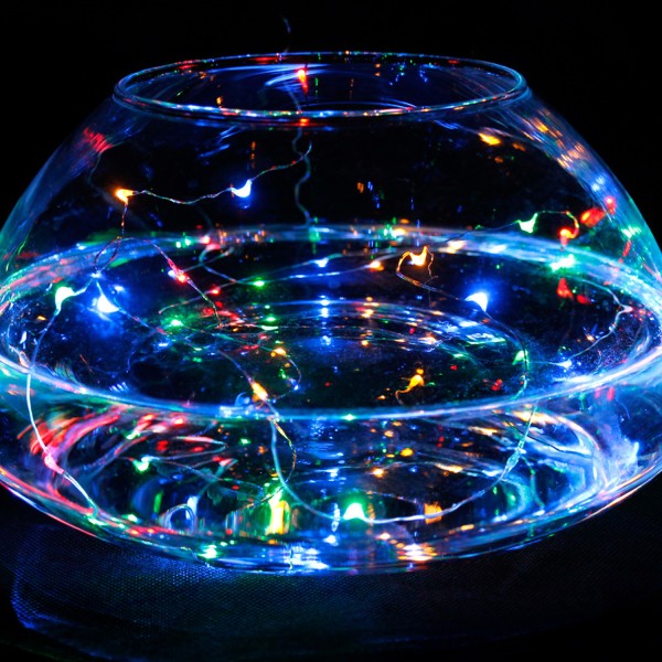 LED Batterie-Lichterkette AQUA - 20 x farbige Tropfen-LED - 100cm - Unterwasserbetrieb möglich