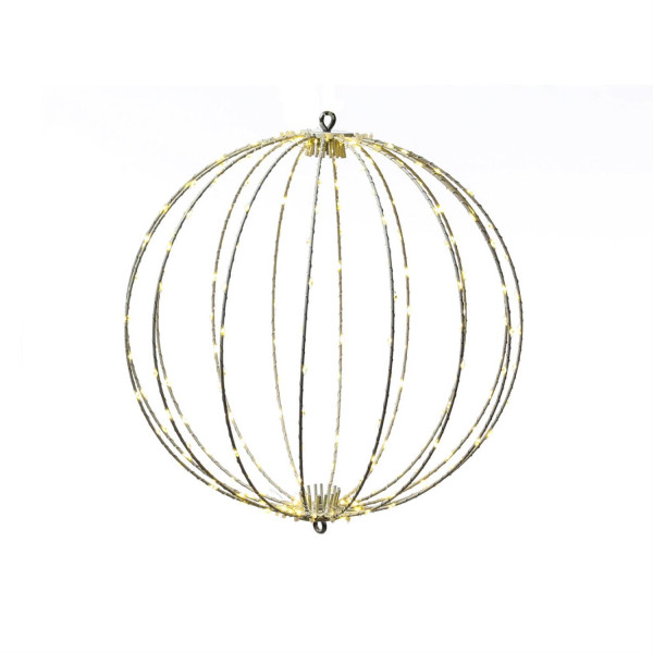 B-Ware LED Drahtkugel - 3D Leuchtkugel - D: 38cm - 240 warmweiße LED - faltbar - 8 Modi/Timer - Inne