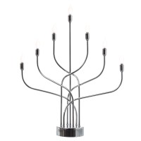 Vorschau: LED Fensterleuchter AURA - 7flammig - warmweiße LED - H: 46cm - Batteriebetrieb - Timer - silber Vorschau: LED Fensterleuchter AURA - 7flammig - warmweiße LED - H: 46cm - Batteriebetrieb - Timer - silber