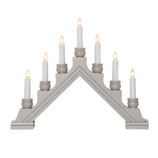 Fensterleuchter KARIN - 7 warmweiße Glühlampen - L: 42cm, H: 34cm - Schalter - grau