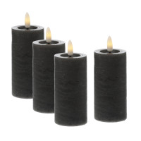 Vorschau: LED Kerzenset LINA - Rustik-Optik - Echtwachs - H: 12,5cm - D: 5cm - Timer - grau - 4er Set Vorschau: LED Kerzenset LINA - Rustik-Optik - Echtwachs - H: 12,5cm - D: 5cm - Timer - grau - 4er Set
