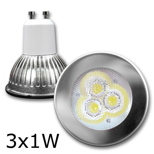 LED Spot MR16 GU10, warmweiß, 2700K, 60° NICHIA-LEDs - 3W