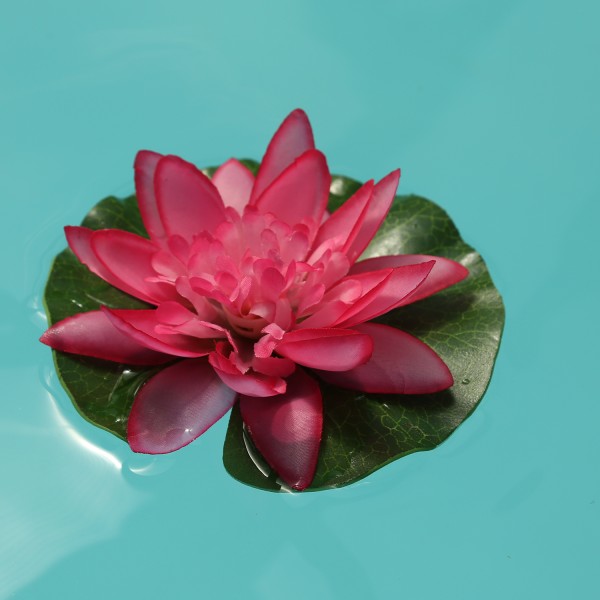 Seerose - Kunstblume - Lotusblume - D: 13cm - schwimmend - pink