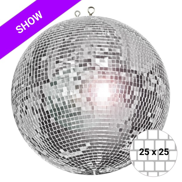 Spiegelkugel 200cm - silber - Diskokugel Echtglas - 25x25mm XL Spiegel - SHOW SERIE