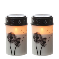 LED Grablichter/Grabkerzen Pusteblume - bis 2500 Stunden - H: 12cm, D: 7cm - Timer - 2er Set LED Grablichter/Grabkerzen Pusteblume - bis 2500 Stunden - H: 12cm, D: 7cm - Timer - 2er Set