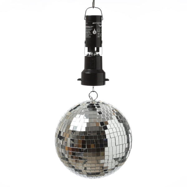 Spiegelkugel Set - 20cm Discokugel mit Batteriemotor - Discokugel Party Set