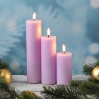 Vorschau: LED Stumpenkerze MIA - Echtwachs - realistische 3D Flamme - H: 20cm - D: 5cm - lavendel Vorschau: LED Stumpenkerze MIA - Echtwachs - realistische 3D Flamme - H: 20cm - D: 5cm - lavendel