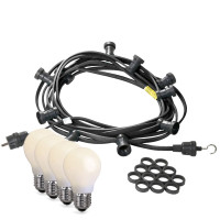 Vorschau: Illu/Partylichterkette 20m - Außenlichterkette schwarz - Made in Germany- 20 opale LED Tropfenlampen Vorschau: Illu/Partylichterkette 20m - Außenlichterkette schwarz - Made in Germany- 20 opale LED Tropfenlampen