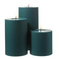 Vorschau: LED Stumpenkerze MIA - Kunststoff - realistische 3D Flamme - H: 10cm - D: 10cm - Außen - dunkelgrün Vorschau: LED Stumpenkerze MIA - Kunststoff - realistische 3D Flamme - H: 10cm - D: 10cm - Außen - dunkelgrün