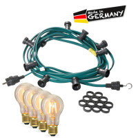 Vorschau: Illu-/Partylichterkette 40m - Außenlichterkette grün - Made in Germany - 60x Edison LED Filament Vorschau: Illu-/Partylichterkette 40m - Außenlichterkette grün - Made in Germany - 60x Edison LED Filament