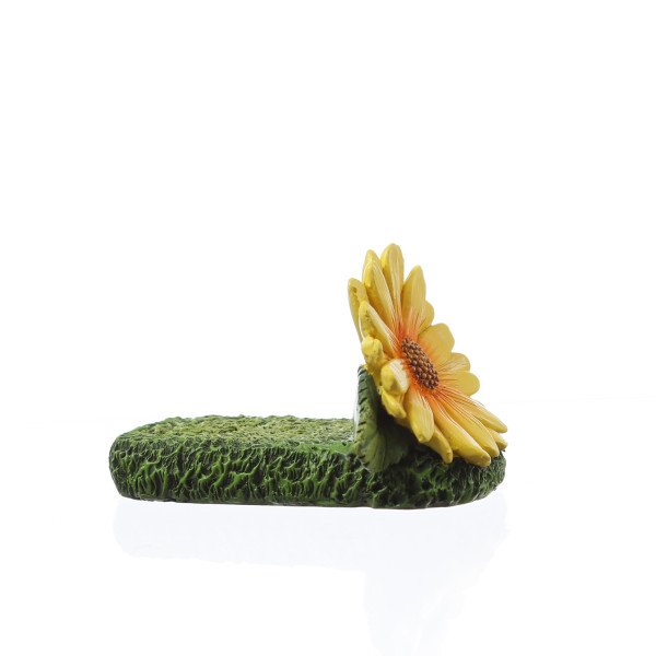 Blumentopffüße gelbe Blumen - Pflanzkübel Untersetzer - Kübelfüße - Polyresin - 3er Set