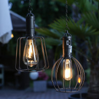 Vorschau: LED Solar Hängeleuchte rund - Laterne - warmweiße LED - H: 22cm - Dämmerungssensor - schwarz Vorschau: LED Solar Hängeleuchte rund - Laterne - warmweiße LED - H: 22cm - Dämmerungssensor - schwarz