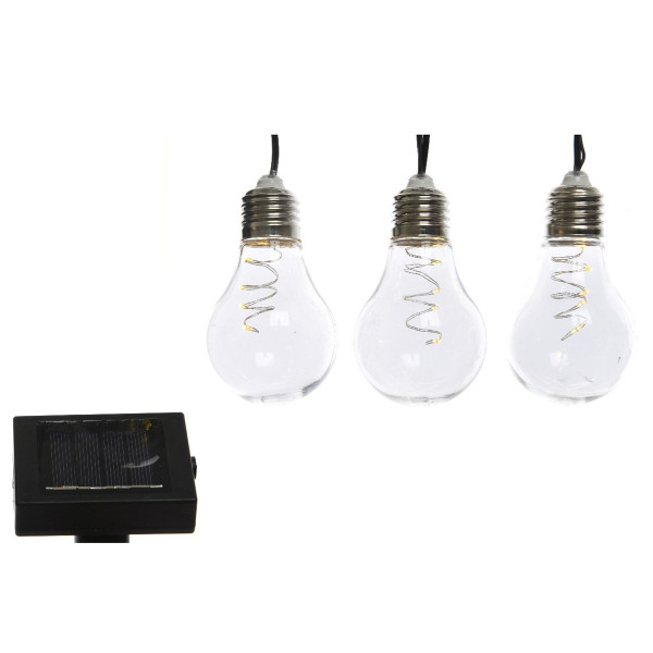 LED Solar Lichterkette mit 10 transparenten Glühbirnen mit Drahtlichterkette - 2 Funkt. - L: 4,5m