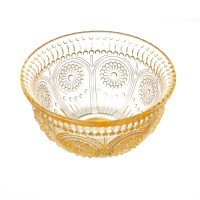Vorschau: Glasschale Vintage mit Blumenmuster - Dessert/Snack Schüssel - D: 12,7cm - 210ml - Boho Stil - gelb Vorschau: Glasschale Vintage mit Blumenmuster - Dessert/Snack Schüssel - D: 12,7cm - 210ml - Boho Stil - gelb